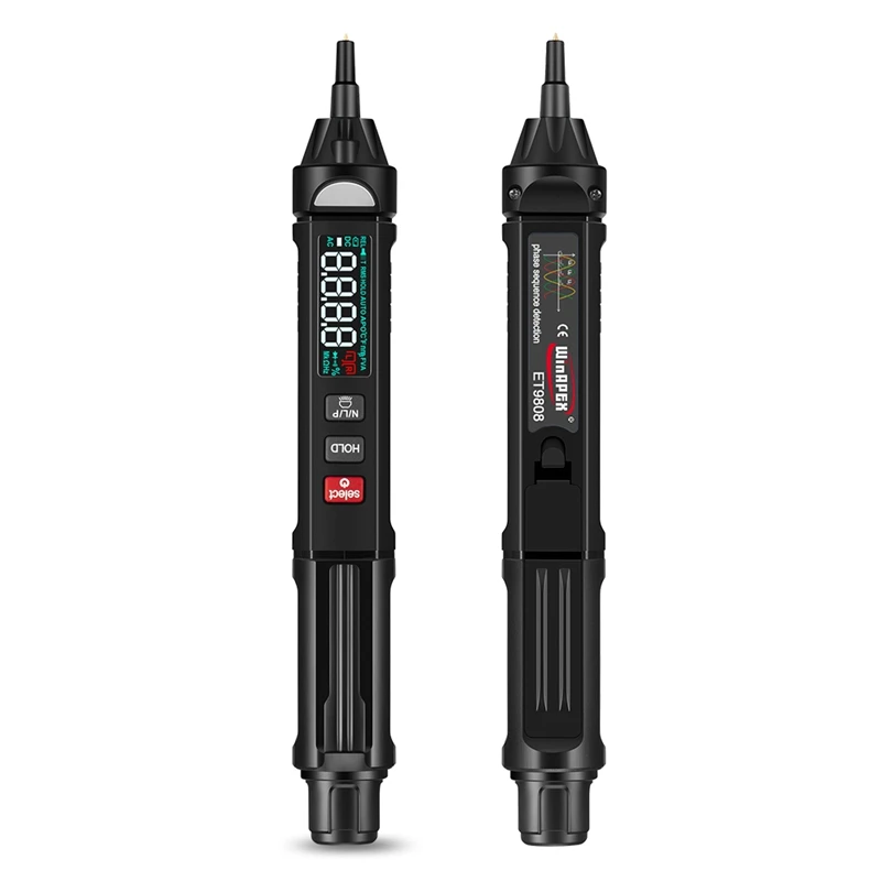 Мини-мультиметр ручка 6000 Counts AC DC напряжение сопротивление диод непрерывность проверки емкости измеритель голосового объявления последовательности фаз on.