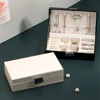 nordic pu leather jewelry box lady bracelet ring storage case multifunction dressing table earring necklace organizer boxes