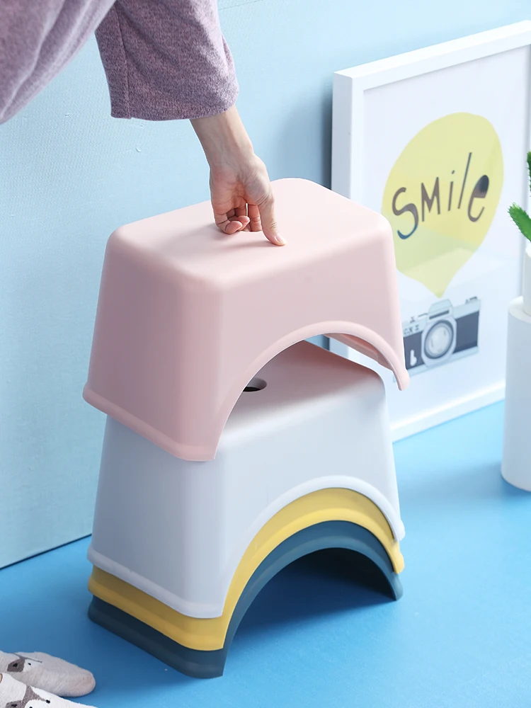 Квадратный стул в японском стиле утолщенный пластиковый детский низкий табурет