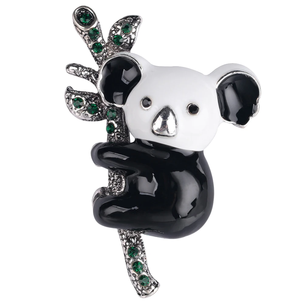 Милая эмалированная брошь Koala Bear стразы булавки в виде животного для женщин