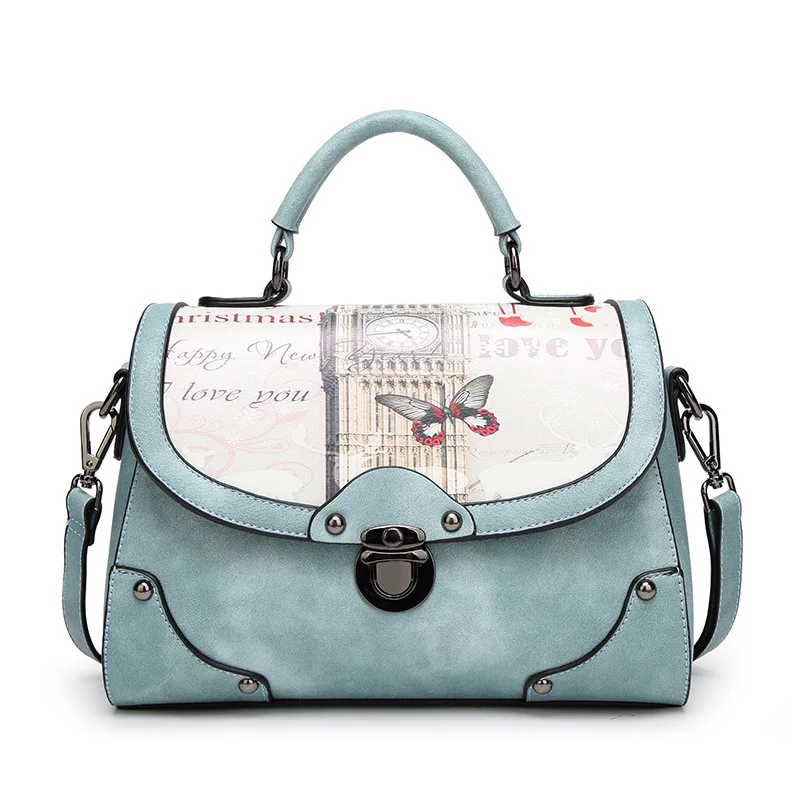 

Designer Handbags High Quality Frosted Women Shoulder Bag Lock Catch Retro Style Pure Color All-Matching Crossbody Message Bags