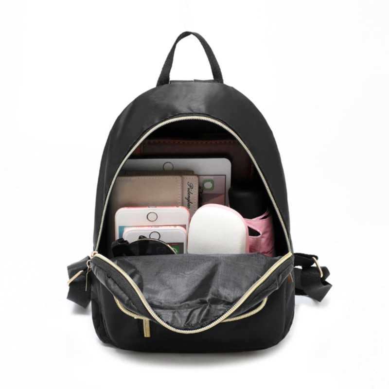 Waterproof Zipper School Bag Nylon Women Mini Backpack  Casual Travel Small Backpack Female Bagback images - 6
