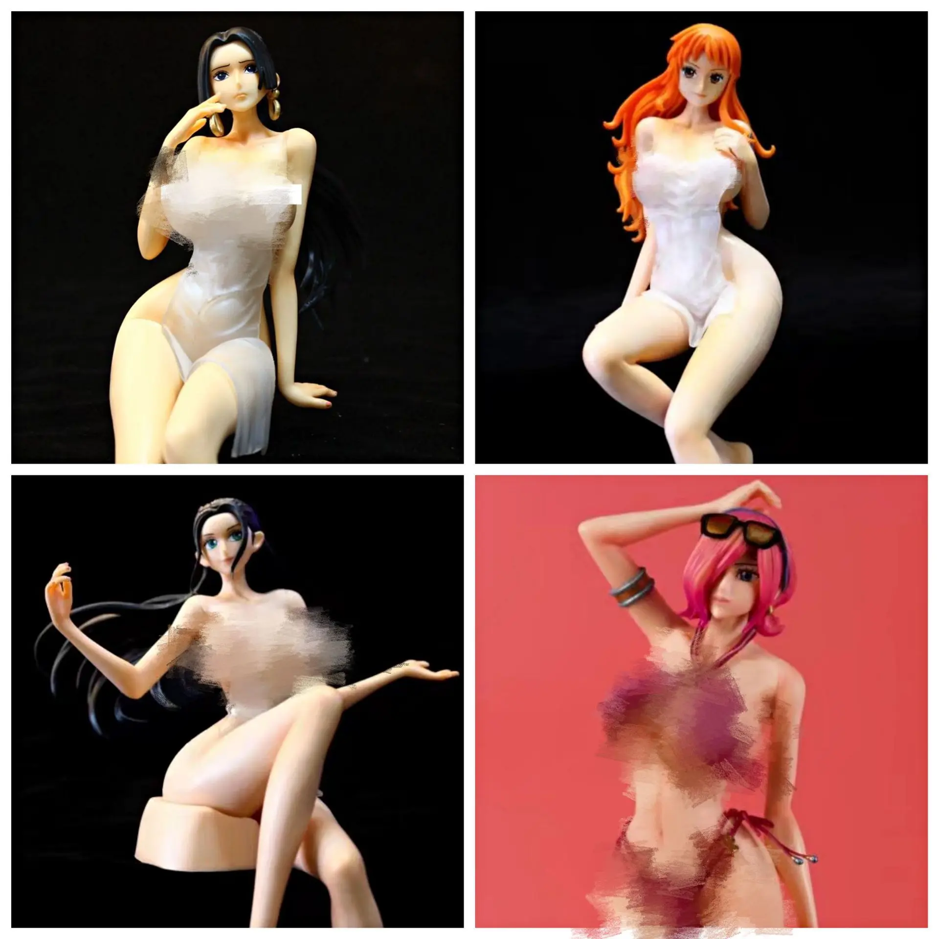 

One Piece Boa Hancock Nami Vinsmoke Reiju bath towel swimsuit Can undress PVC Figure Toys Dolls Gifts for Children 27cm