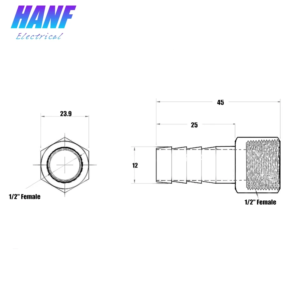 1 шт. соединитель для шланга с внутренней резьбой 1/2 дюйма|hose barb|pipe fittingsstainless steel