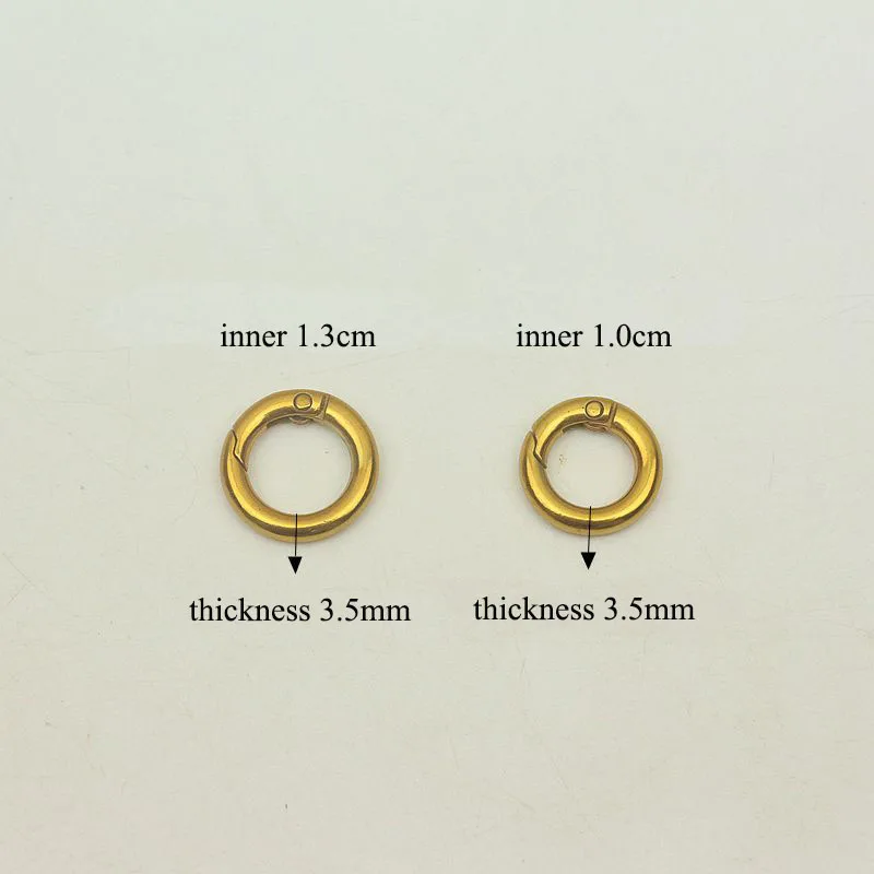 30pcs 10/13/16/19/25/31/38mm Old Gold Spring O Ring Buckles Openable Keyring Clasp Clip Bag Belt Leather Craft DIY Bag Parts