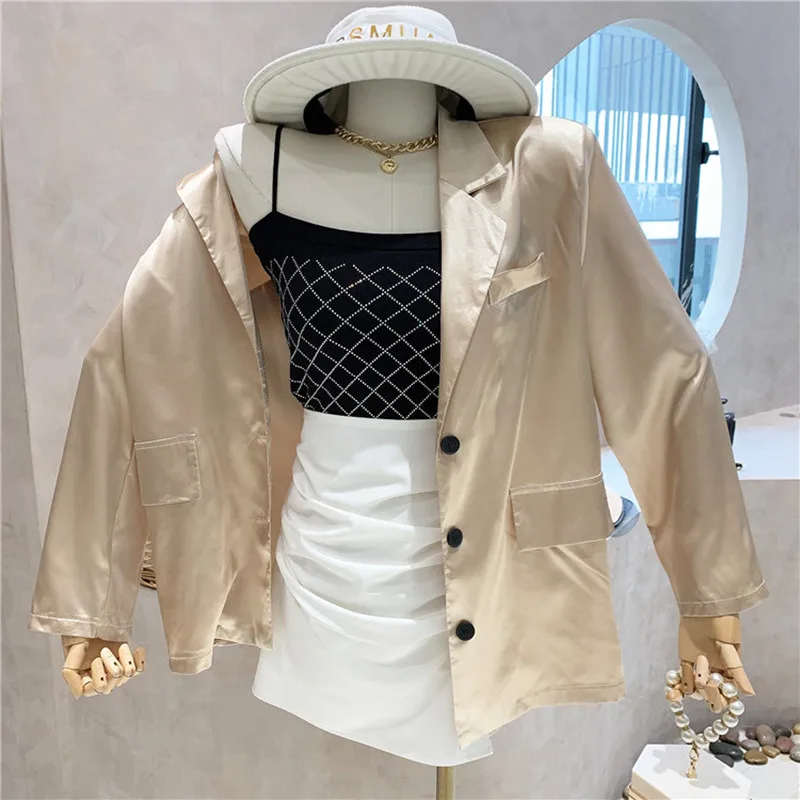 

New Women's Clothing Summer 2021 Fashion Version medium long casual Blazer top tide Thin Blazer coat