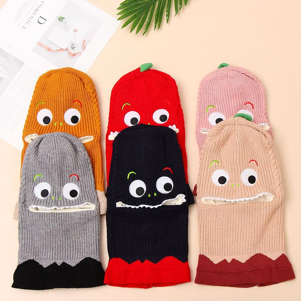 

Fawn Plus velvet Bib Tab Keep warm Knitted hat Wool cap Neck guard