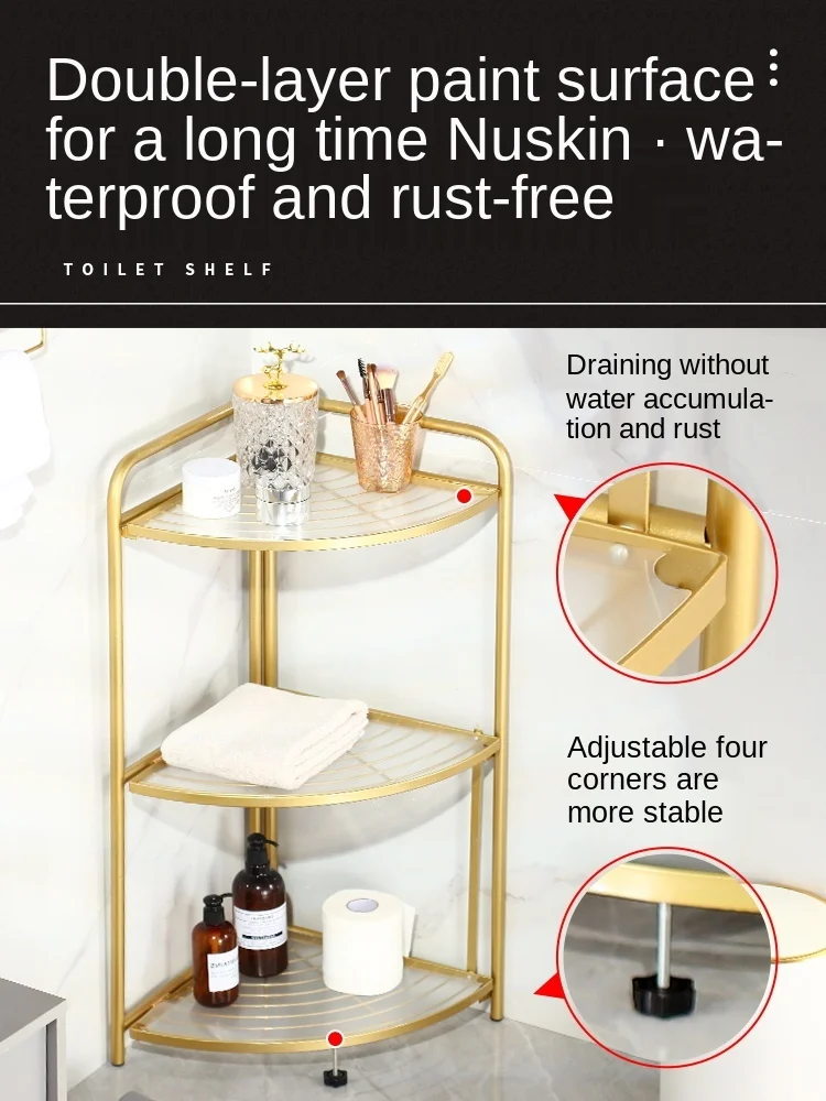 

Bathroom and Toilet Shelf Triangle Storage Rack Multi-Layer Shelf Floor