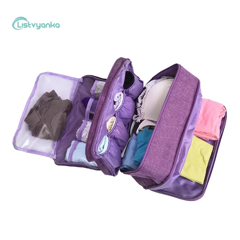 

Travel Clothes Organizer Underwear Storage Bag Bra Socks Portable Pouch Multifunctional Home Waterproof Cationic 300D Polyester