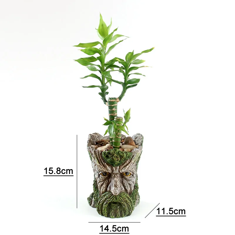

Nordic Resin Old Tree Man Statue Flower Pot Home Decoration Succulents Plants Green Plant Bonsai Pot Head Pot Creative Gift