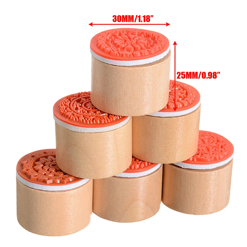 6 шт. цветочные деревянные штампы