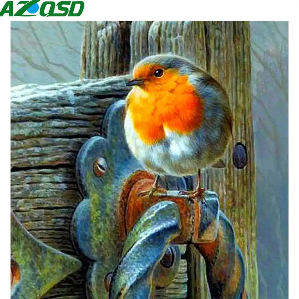 AZQSD полностью квадратная Алмазная картина с животными птицами мозаика рукоделие