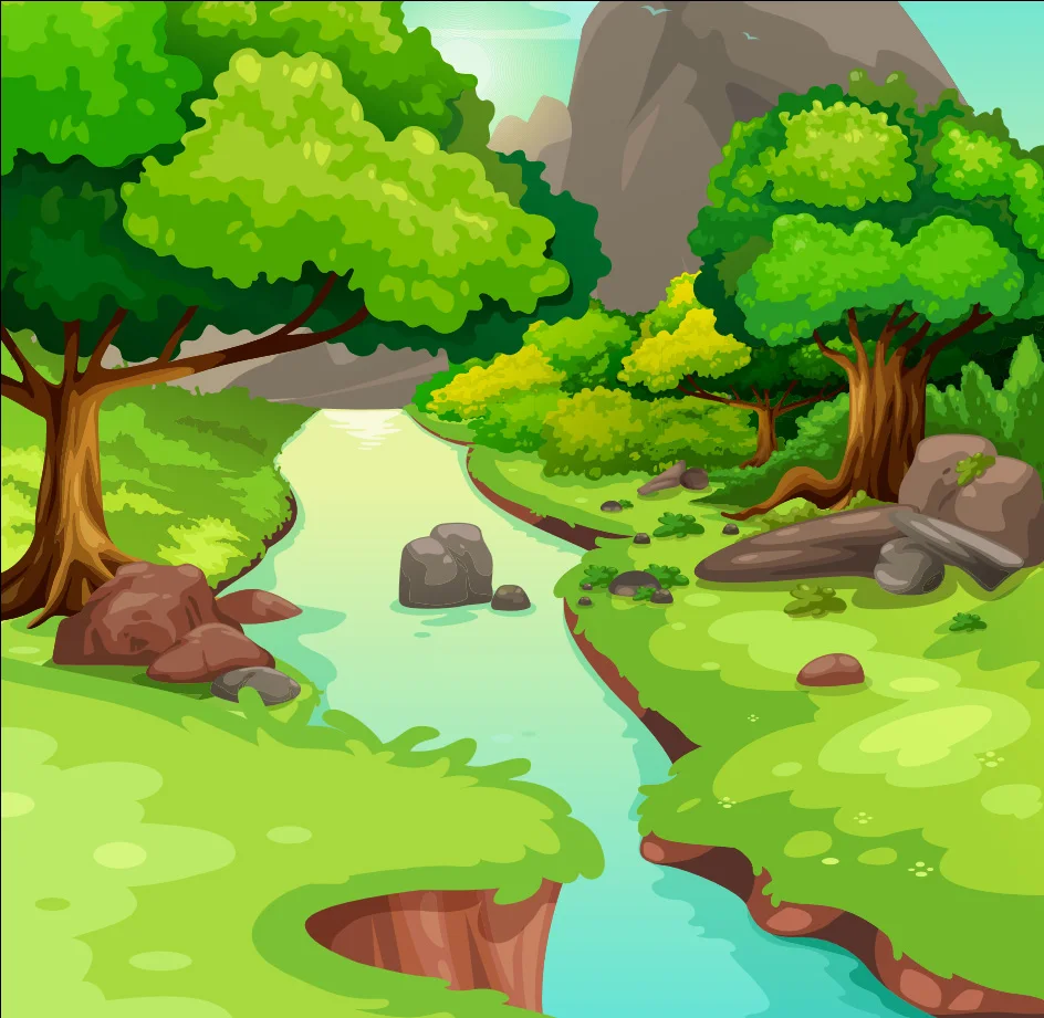 

8x8FT Beautiful Green Forest Woodland Trees Lawn Stream Mountains Custom Photo Studio Background Backdrop Vinyl 10x10 10x12