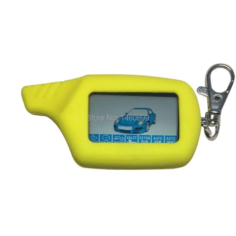 Пульт дистанционного управления с ЖК дисплеем B 9 брелок + Желтый силиконовый