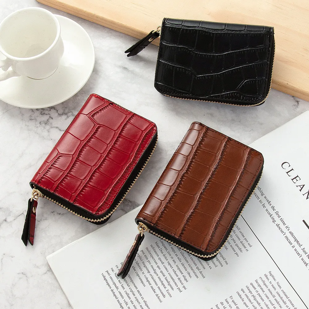 

New Leather Function Card Case Business Card Holder Men Women Credit Passport Card Bag ID Passport Card Wallet 5 Colors