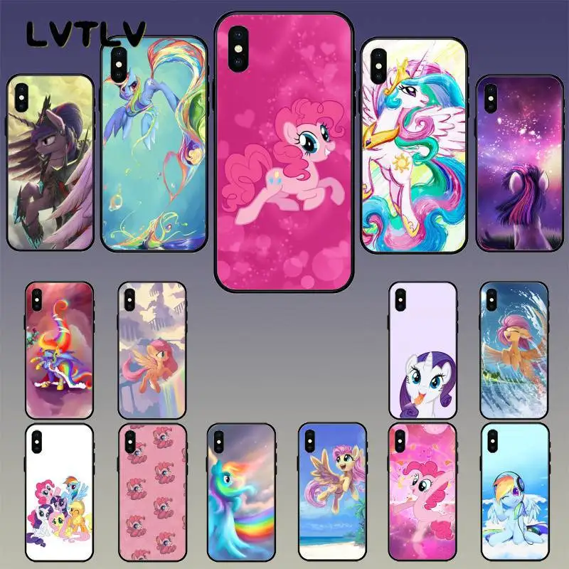 LVTLV My little pony черный ТПУ мягкий чехол для телефона iPhone 11 pro XS MAX 8 7 6 6S Plus X 5 5S SE XR
