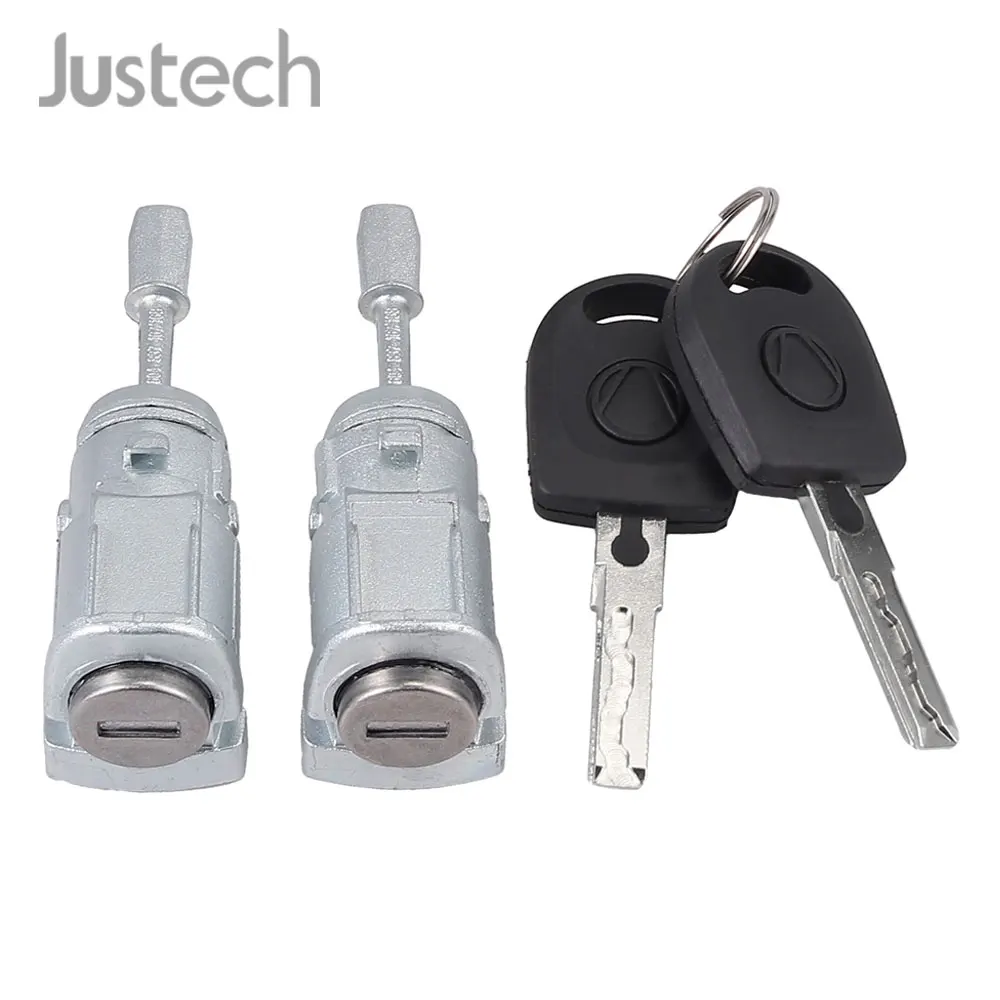 

Justech 2pcs Door Lock Set Car Front Left Right Metal Door Lock 604837167 604837168 Fit For VW Bora Golf Locking Cylinder