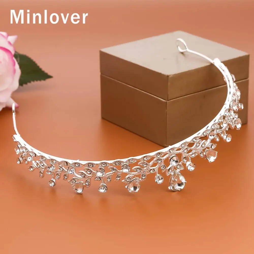 Minlover новинка 2020 короны диадемы свадебные и для невесты Кристальные аксессуары