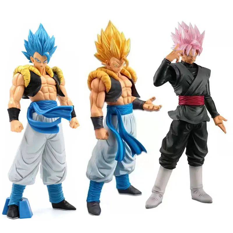 32cm Anime Dragon Ball Goujita Figure Pink Goku Black ROS Blue Hair Super Saiyan Yellow Gift Boxed PVC Decoration Model For Boy