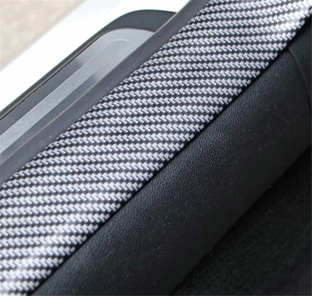 Универсальная автомобильная наклейка 5D пороговое углеродное волокно Резиновая