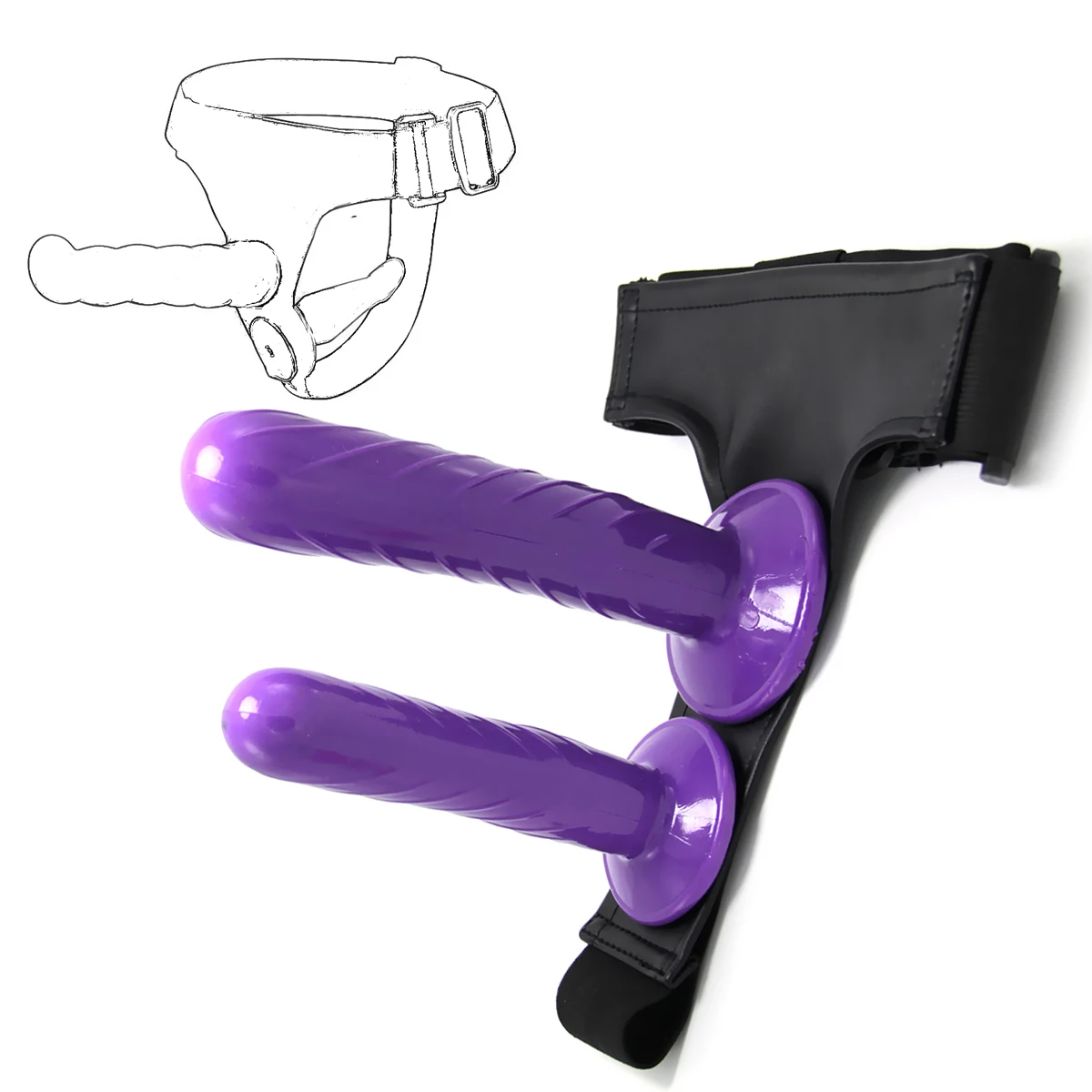 Двойной Дилдо страпон ультра эластичный ремешок на фаллоимитатор для