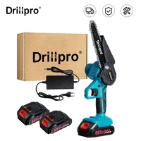 drillpro 6 inch cordless electric chain saw mini pruning electric saw for makita 18v battery woodworking pruning garden tool