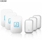 Беспроводной дверной звонок WEMEDA для умного дома, водонепроницаемый, без батареи, 3 кнопки, 1, 2, 3 приемника, вилка стандарта США, ЕС, Великобритании