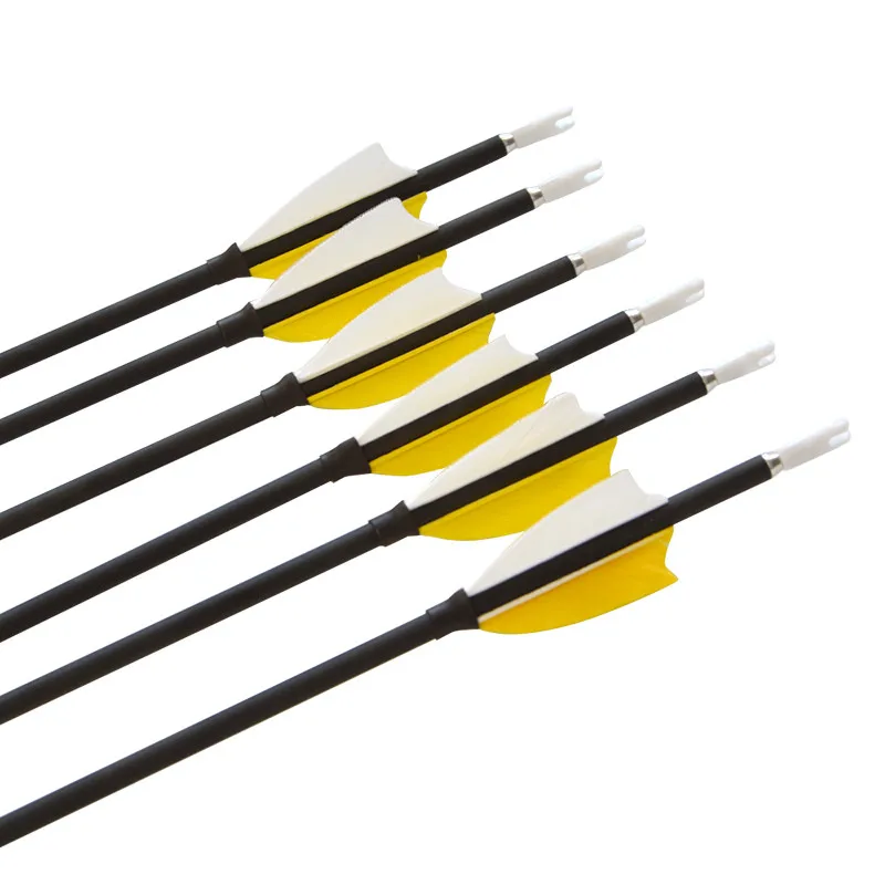 Стрелы из углеродного волокна для стрельбы лука 31 дюйм 12 шт. 1000 дюйма с 2