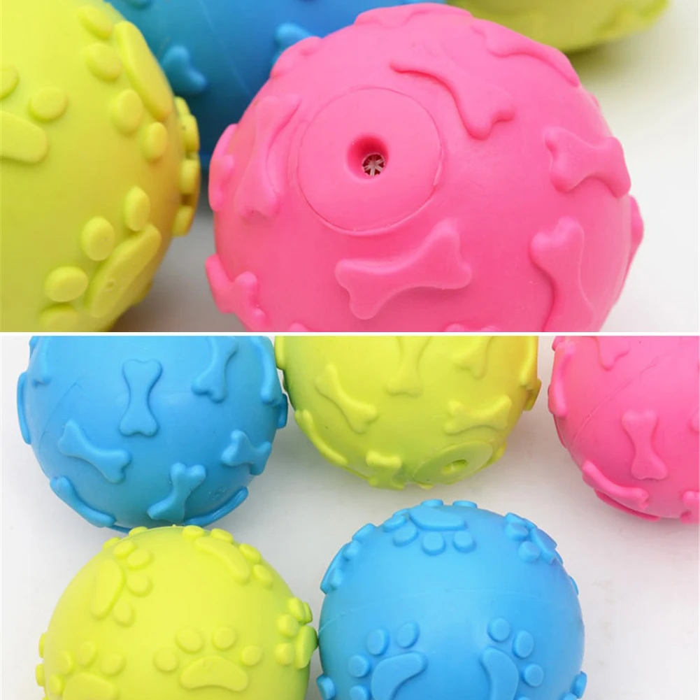 

Dog Play Balls Chew Molar Tooth Cleaning Toys Pet Chew Squeaky Toy Puppy Rubber Interactive Training Toys Bite Resistant