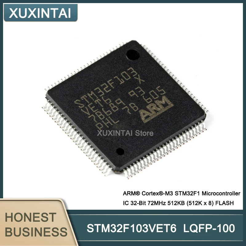 

5Pcs/Lot STM32F103VET6 ARM® Cortex®-M3 STM32F1 Microcontroller IC 32-Bit 72MHz 512KB (512K x 8) FLASH LQFP-100
