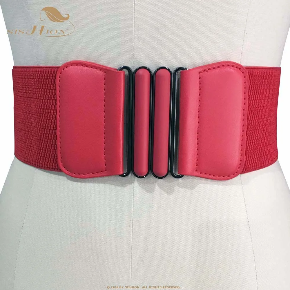 Women's Stretchy Elastic Wide Corset Belt Cincher Waistband VB0059 Black White Red Waist Belt for Women 69-96cm