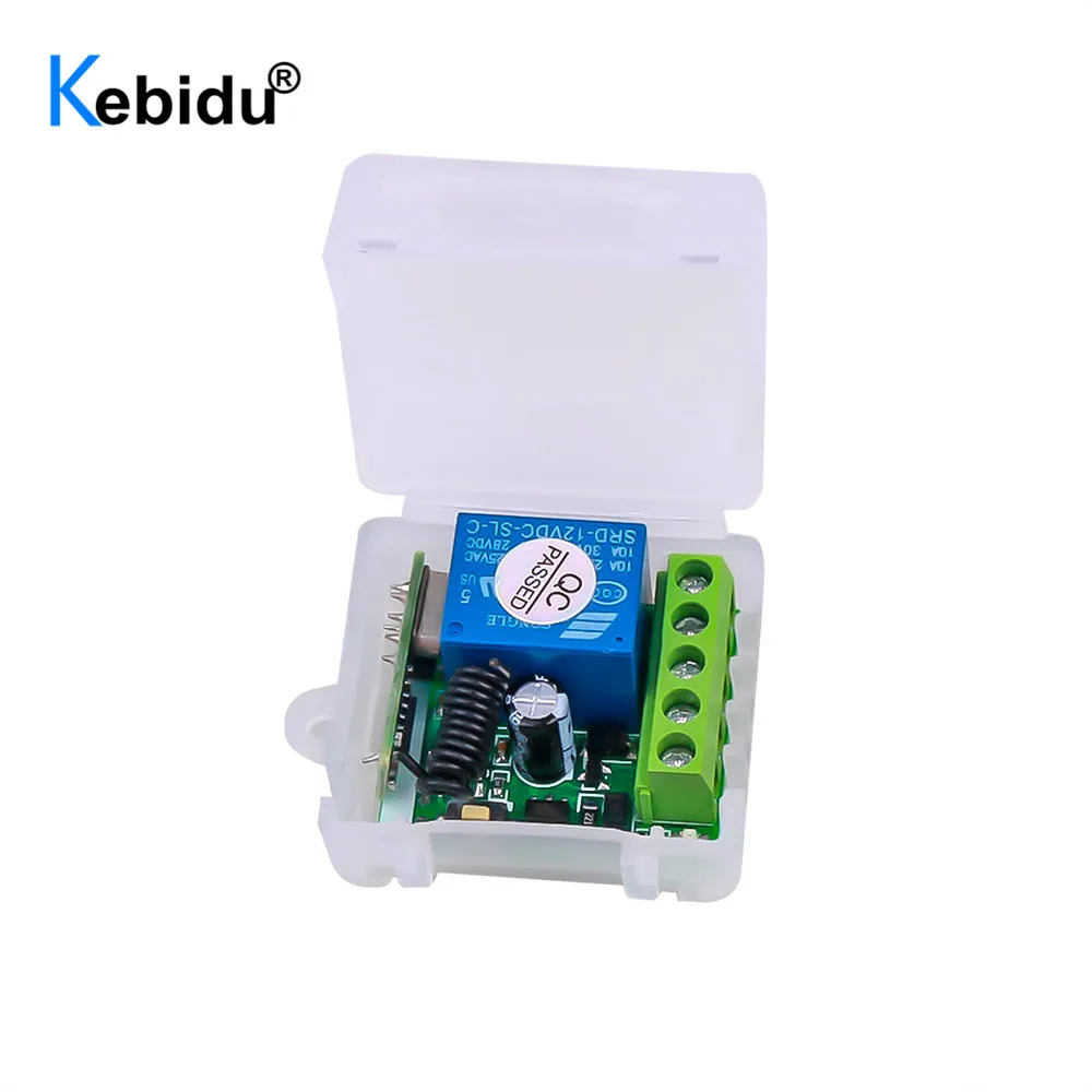 kebidumei 433 Mhz Wireless Remote Control Switch DC 12V 1CH Relay RF 433Mhz Receiver Module For Learning Code Transmitter Remote