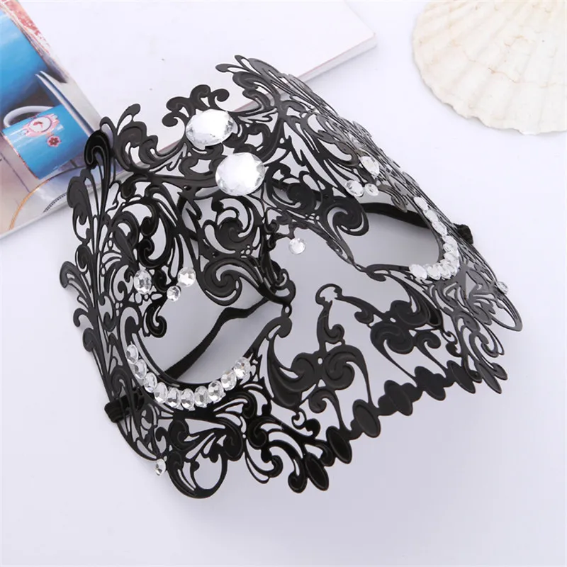 

1Pc Exquisite Metal Diamond Full Face Halloween Masks For Halloween Masquerade Cosplay Dress Up Props Venice Premium Metal Masks