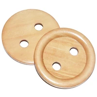 10pcslot 50mm natural color large round wooden buttons sewing scrapbooking wood button for overcoat clothes handmade 2 holes