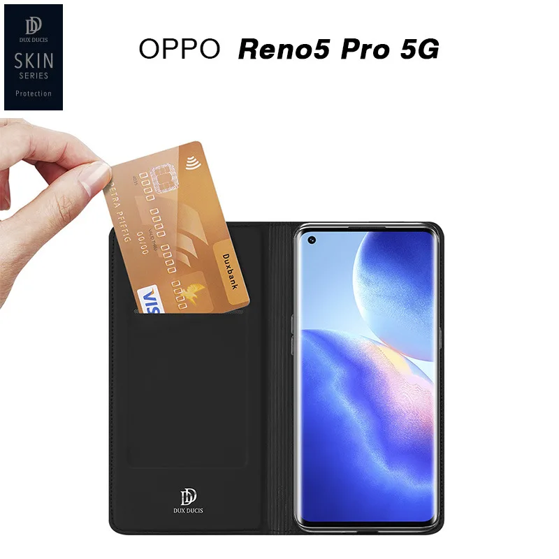 

Оригинальный чехол Dux Ducis из искусственной кожи, роскошный тонкий Чехол-кошелек с откидной крышкой для Oppo Reno Reno5 5 Pro, чехол для телефона s