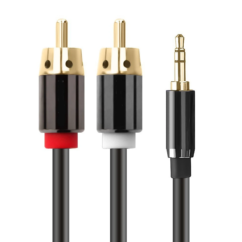 FDBRO кабель 2RCA к 3 5 аудио мм Jack Rca Aux 0 м 1 2 для телефона Edifer домашний кинотеатр DVD