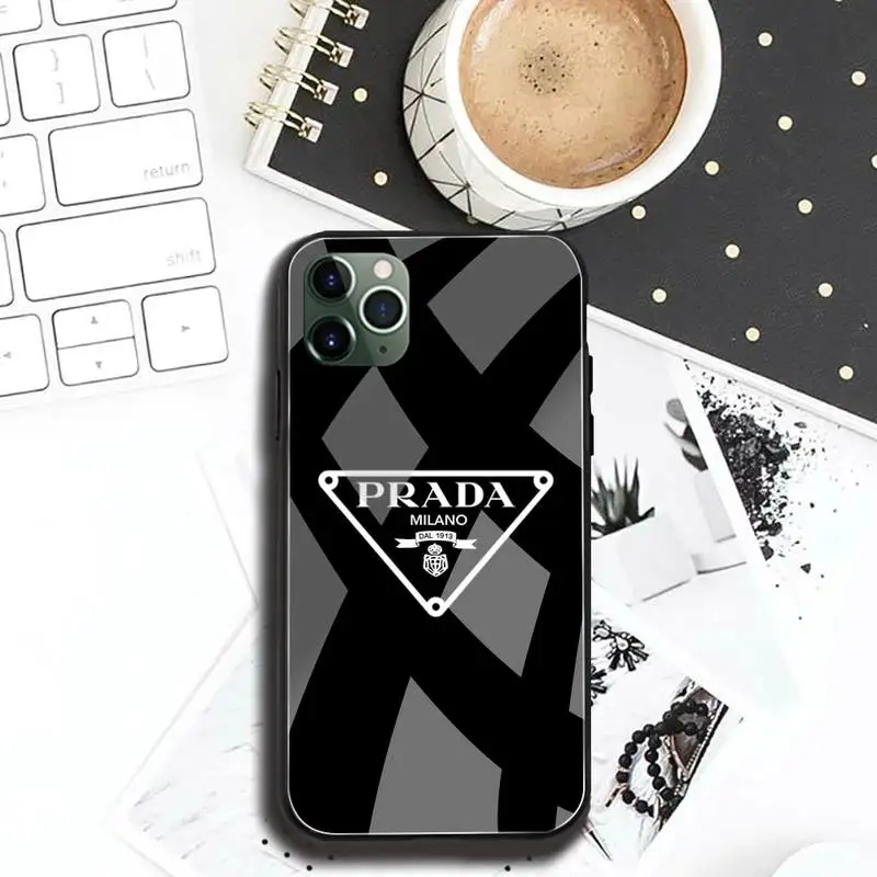 

Fashion Brand Luxury Phone Case Tempered Glass For iPhone 12 11 Pro Max Mini XR XS MAX 8 X 7 6S 6 Plus SE 2020 cover