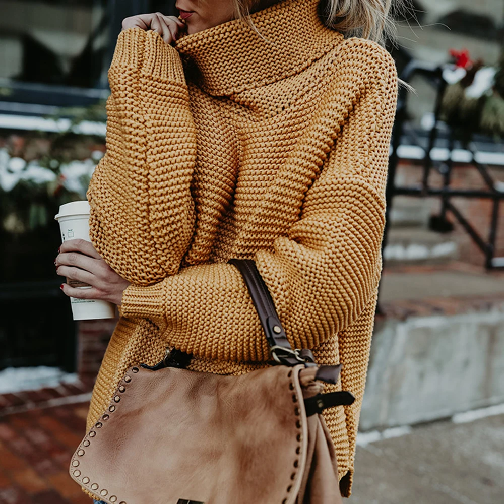 Winter Fashion Turtlenneck Sweaters Women Casual Solid Color Full Sleeve Thick Pullovers Female Plus Size Jumper Tops Knitwear | Женская