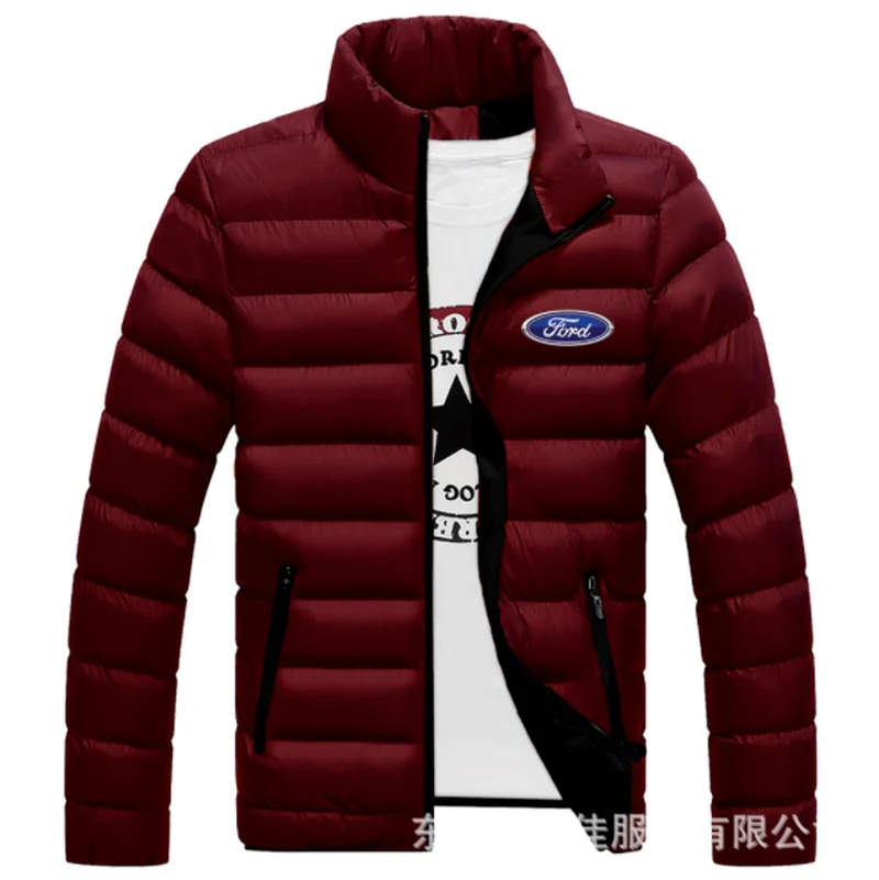 

2021 New for FORD Winter Jackets Parka Men Autumn Winter Warm Outwear Brand Slim Mens Coats Casual Windbreaker Quilted Jacket
