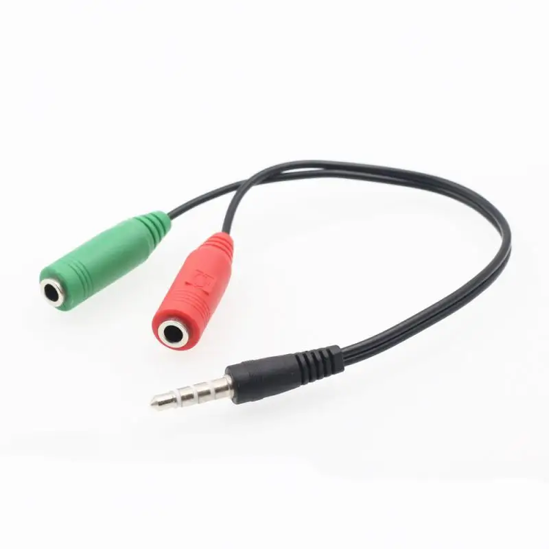 

Exquisite Durable 3.5mm Jack Red Green Stereo Audio Y-splitter 2 Female To 1 Male Cable Adapter Microphone Plug For Earphone