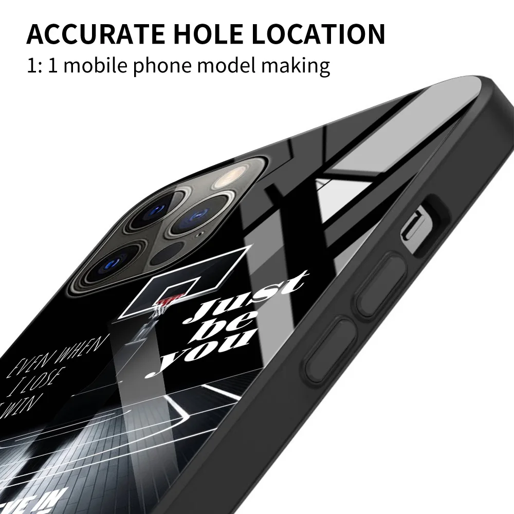 Tempered Glass Phone Case For iPhone 14 13 12 11 Pro Max Shell For iPhone Xs Max XR XS 7 8 6 6S Plus 11Pro Basketball Basket