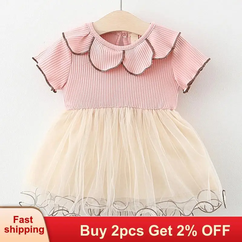Платье для маленьких девочек новинка 2020 летний наряд в стиле пэчворк с оборками