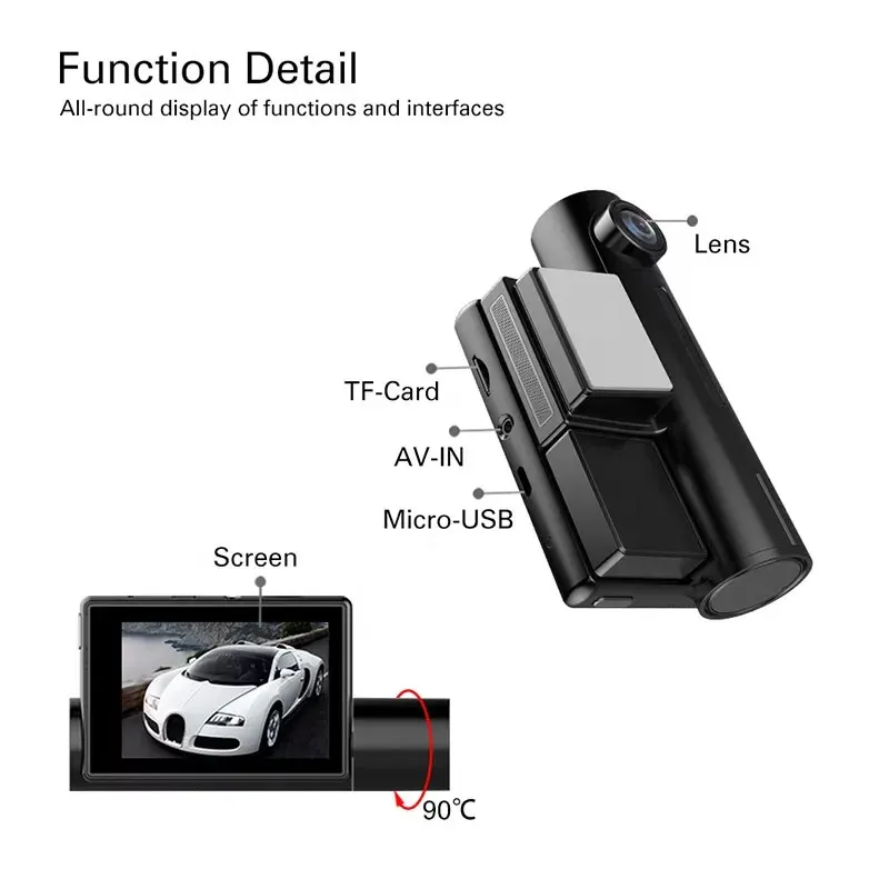 

Dual Lens 3 inch Car DVR Camera Build In GPS WiFi Dash Cam Front and Rear HD 1080P Driving Recorder Motion Detection 24H Parking