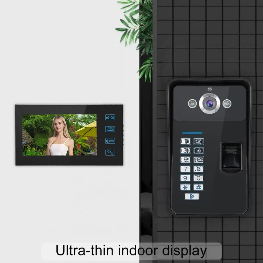 7 дюймов TFT ЖК дисплей Проводные дверные звонки дверной звонок с детектором