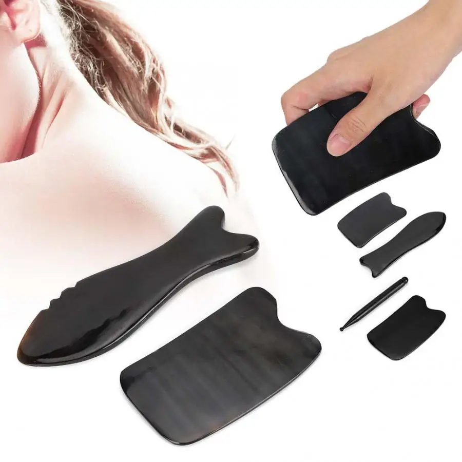 Массажер для тела бык рога соскабливающая доска массаж лица шеи снятия боли в