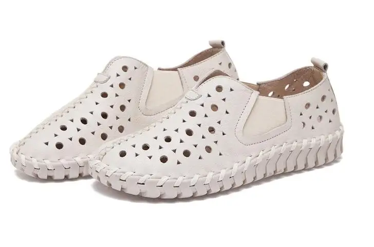 2020 высококачественные женские туфли на плоской подошве из натуральной кожи