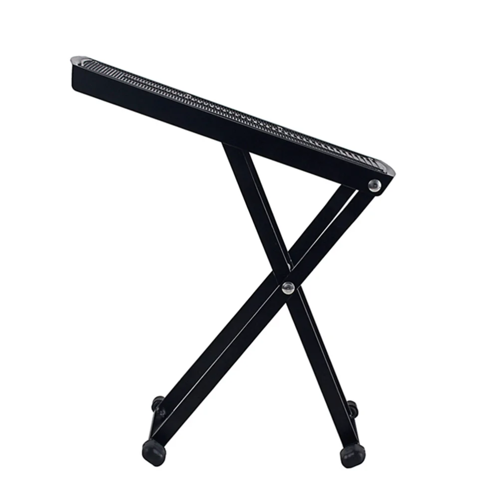 

Guitar Footstool Pedal Foldable Guitar Footrest Height Adjustable Anti-Slip Pad Instrument Play Foot Rest Stand Metal Footboard