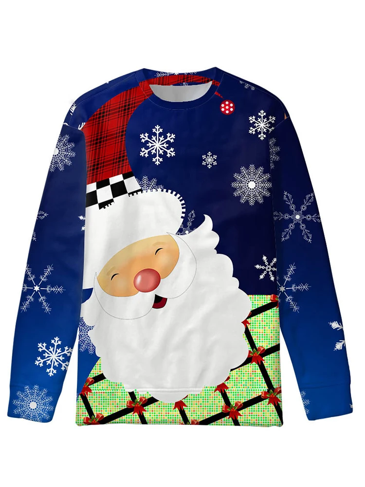 

T-Shirt Men Long Sleeve Casual Comfortable Christmas T-Shirt O-Neck Print Interesting Spring Autumn Winter Size XS-4XL cl80