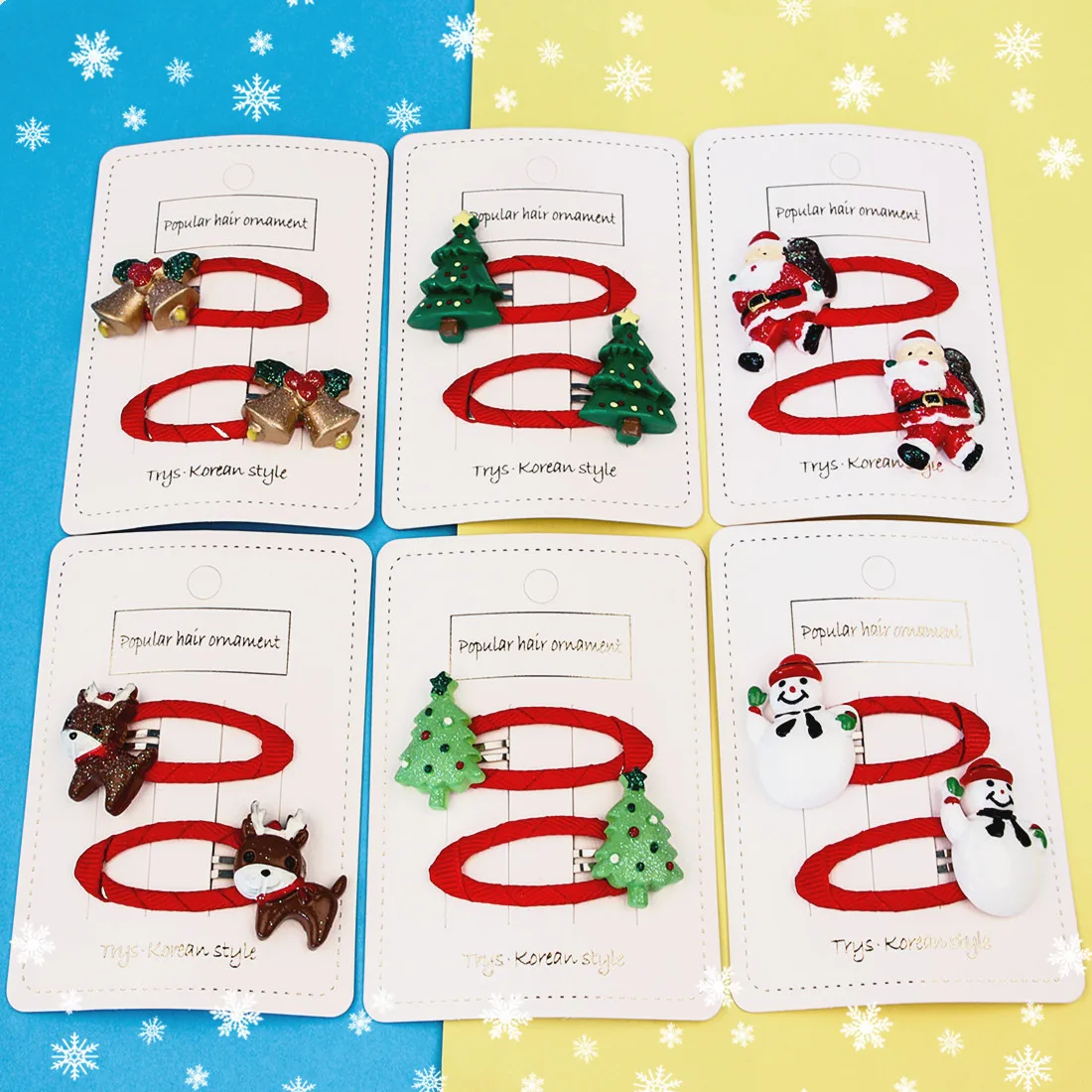 Рождественский набор аксессуаров для волос XIMA 2 шт./компл. заколки девочек
