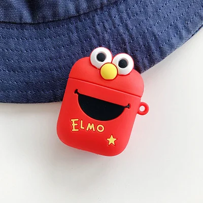 SesamaStreat Для AirPods чехол с милым 3D рисунком из мультфильма чехол для наушников для Apple Airpods 2 мягкий силиконовый защитный чехол - Цвет: SesamaStreat